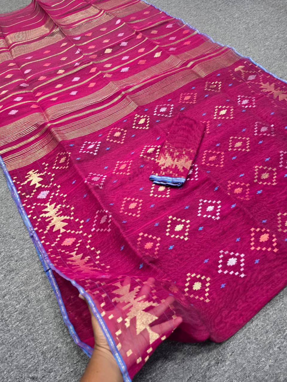 Royal Magenta Jamdani Shadi Saree